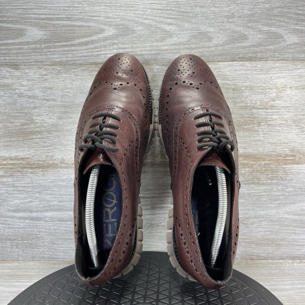 Cole Haan Men’s ZEROGRAND Brown Leather Wingtip Oxfords Size 10.5 - Picture 8 of 11